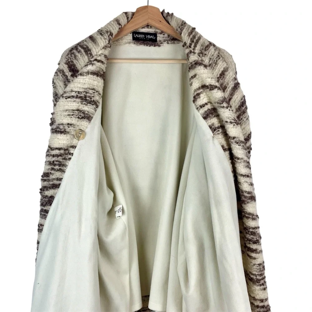 Lauren Vidal Paris Wool Blend Coat Size M Women’s Oversized Jacket Boho Western - Picture 4 of 11